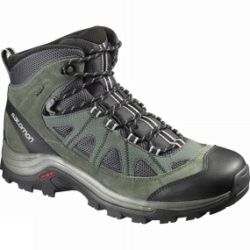 Salomon Mens Authentic Leather GTX Boot Asphalt / Night Forest